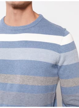 Crew Neck Long Sleeve Striped Men's Knitwear Sweater 0