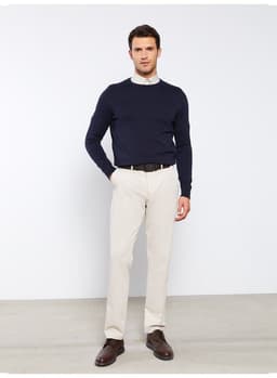 Crew Neck Long Sleeve Men's Knitwear Sweater 1