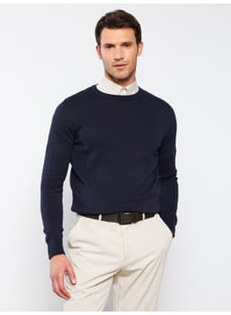 Crew Neck Long Sleeve Men's Knitwear Sweater 3