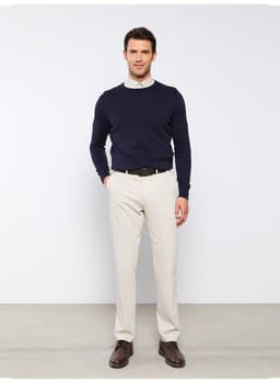 Crew Neck Long Sleeve Men's Knitwear Sweater 2