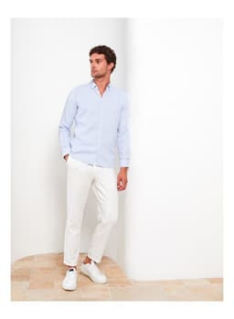 Slim Fit Long Sleeve Dobby Men's Shirt 2