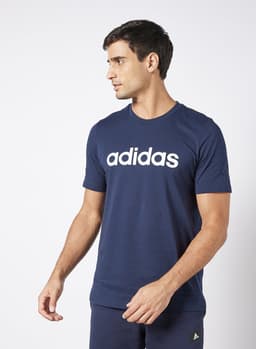 Essentials Embroidered Linear Logo T-Shirt Navy 0