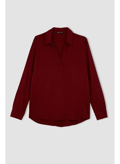 Woman Bordeaux Long Sleeve Blouse BORDEAUX