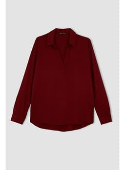 Woman Bordeaux Long Sleeve Blouse BORDEAUX 0